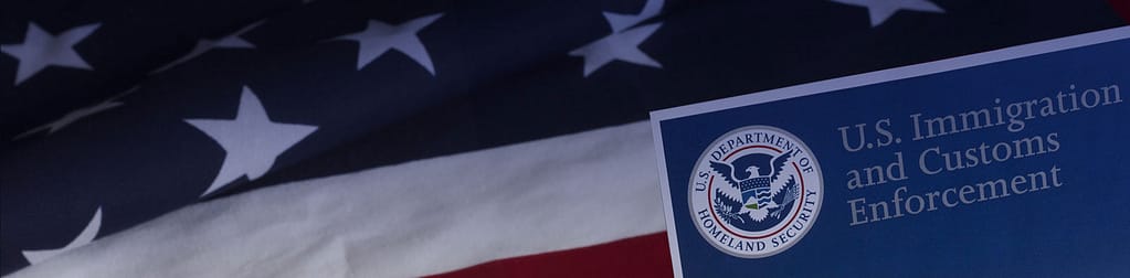 American flag with U.S. DHS Department Document header over it