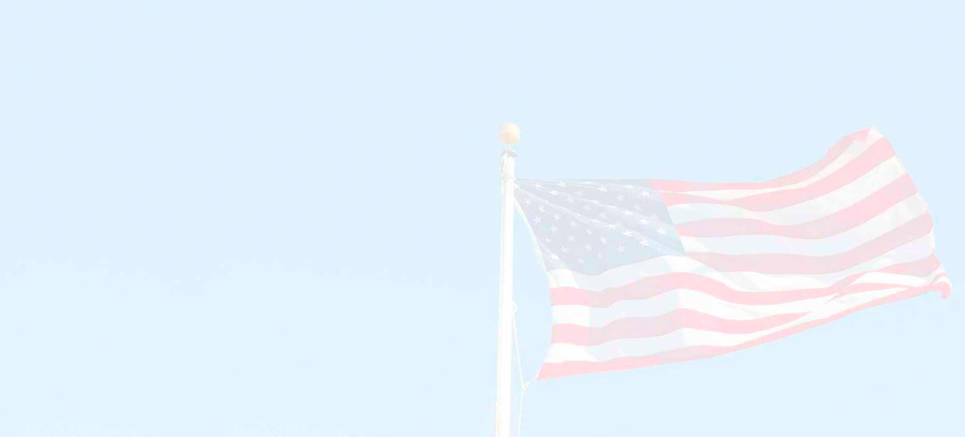 American Flag Overlaid With Blue Background